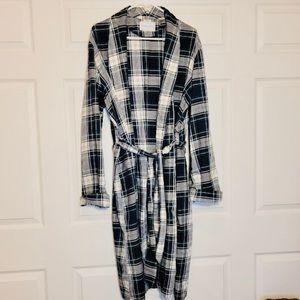 Vintage Reynolds Penland Plaid Tartan Scottish Cotton Wool Long Robe Belt